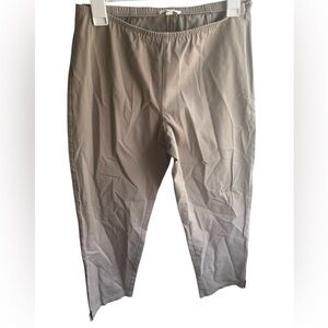 Eileen Fisher Women’s Tan Cropped Cotton Side Zip Elastic Waist‎ Size Small Pant